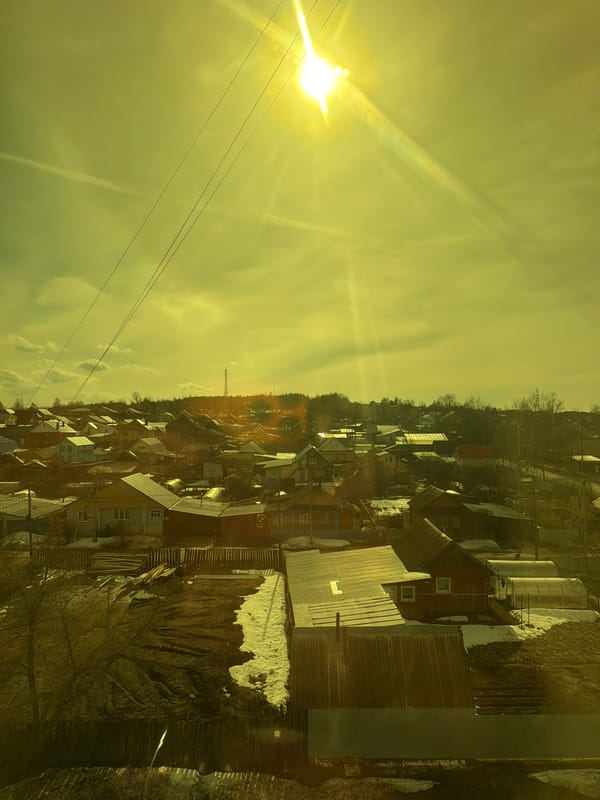 Residential views documented in Chaikovsky, Russia during spring morning