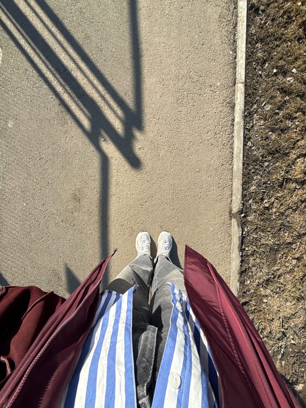 Woman takes selfies around Izhevsk during morning photo session