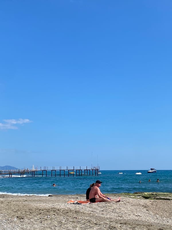 Typical beach day observed in Alanya, Turkey