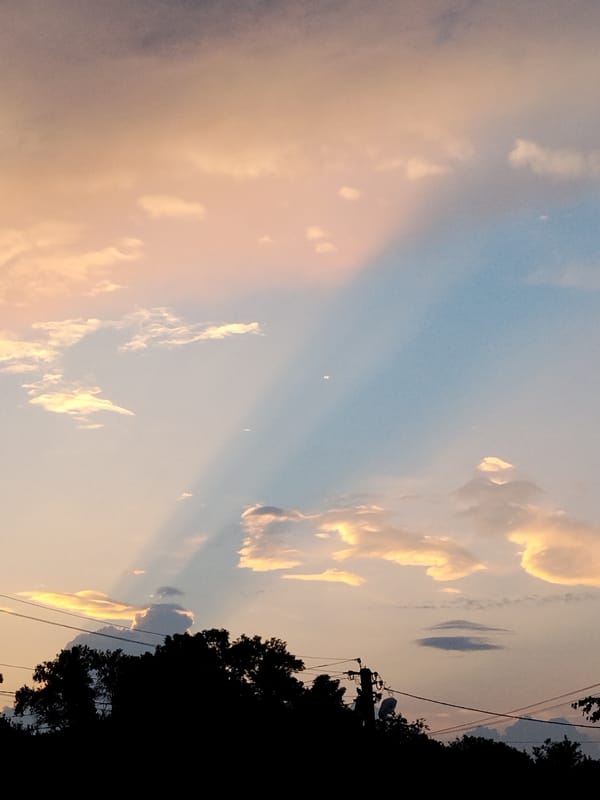Sunset sky over Ustyvytsia, Ukraine, captured in four angles
