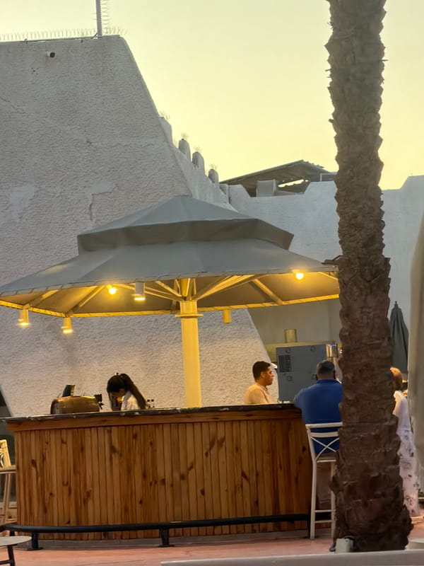 Evening scene at Jolie Ville resort, Sharm El Sheikh