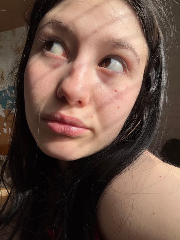 Woman takes morning selfies in Фоки, Russia