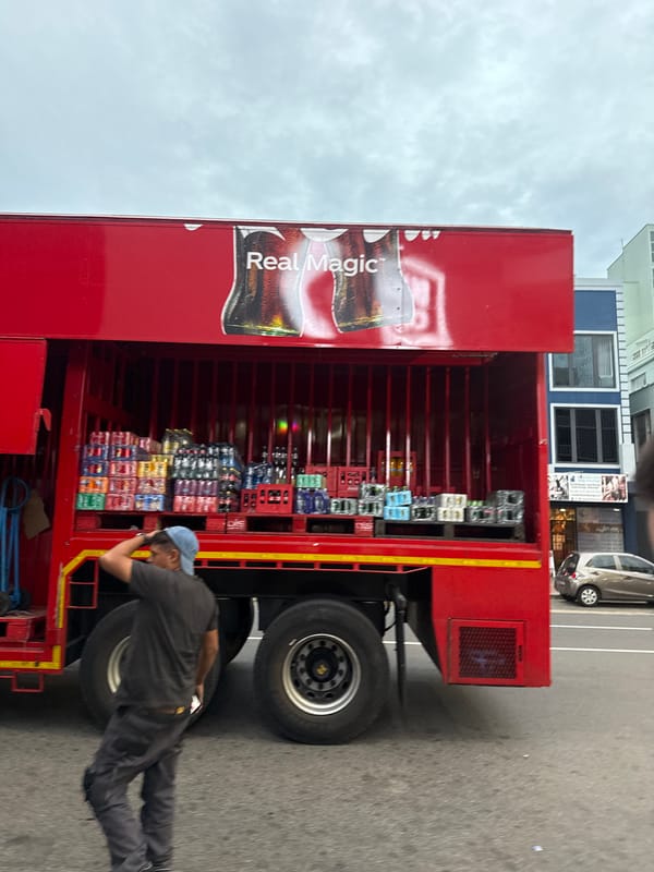 Delivery truck with open cargo spotted in Cape Town
