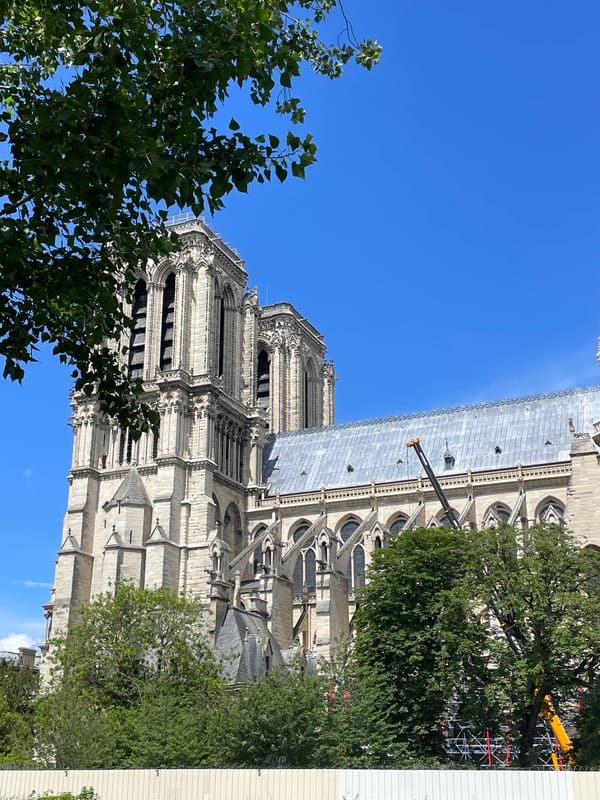 Notre Dame reconstruction documented in midday Paris photography session