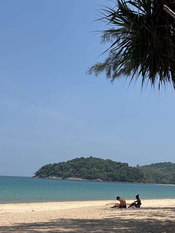 Early morning beach scenes recorded in Choeng Thale, Thailand