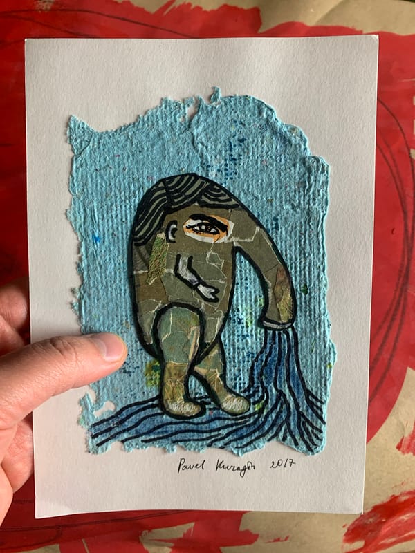 Handmade collages and self-compassion graphics from Sergeevo