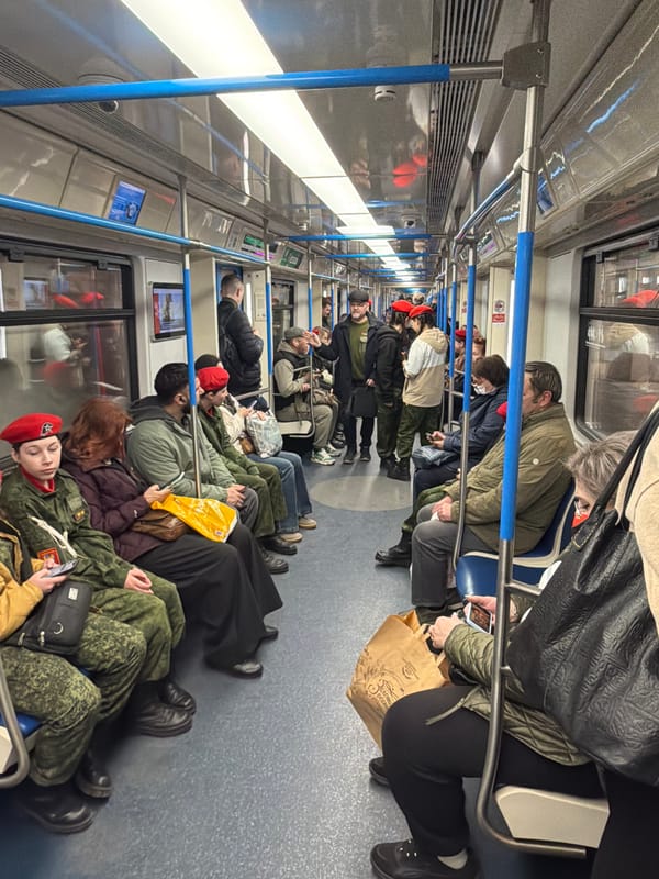 Moscow subway passengers captured during morning commute