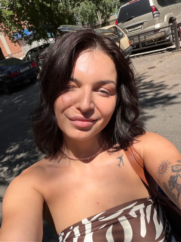 Sunny day selfie on the streets of Astana