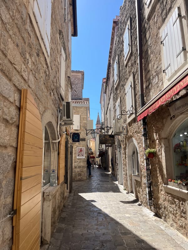 Morning scenes captured in Budva's historic old town