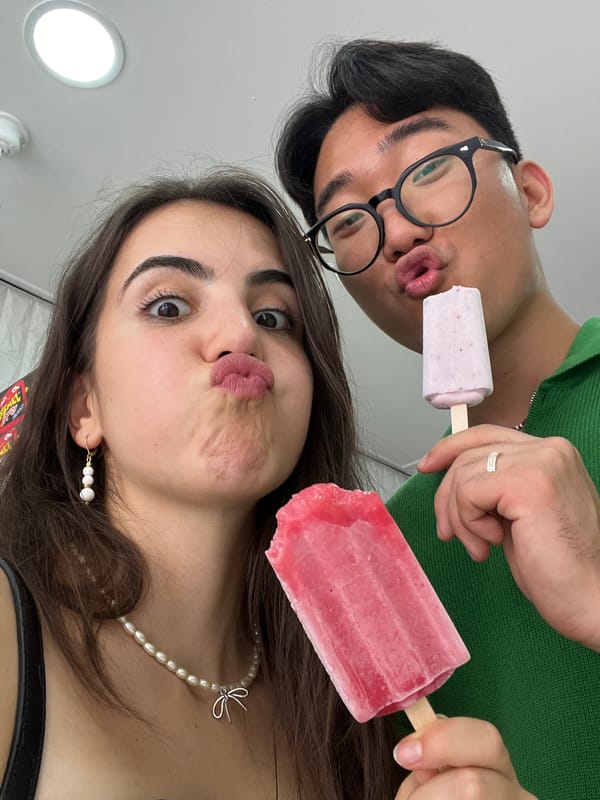 Popsicle selfies at a Daegu convenience store