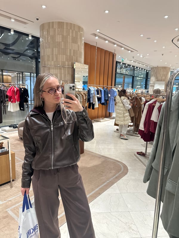 Woman takes selfies while shopping at Esenyurt mall