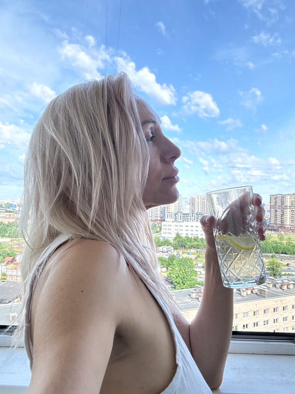 Lemonade on a Russian balcony, summer city views
