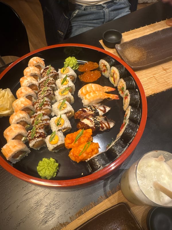 Sushi dinner documented at Tbilisi restaurant