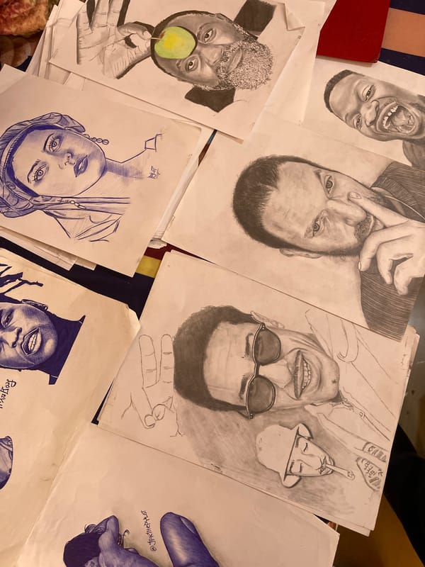 Portrait sketches and red book spotted in Jos