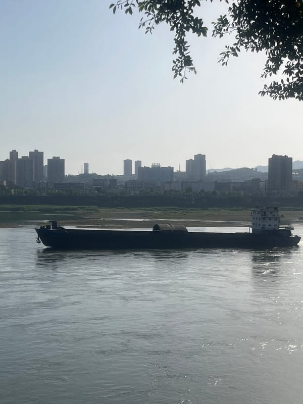 Morning riverside life captured in Jiangjin, China