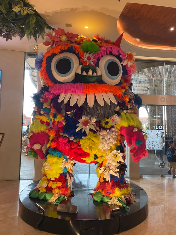 Shopping mall visit documented in Denpasar, Indonesia