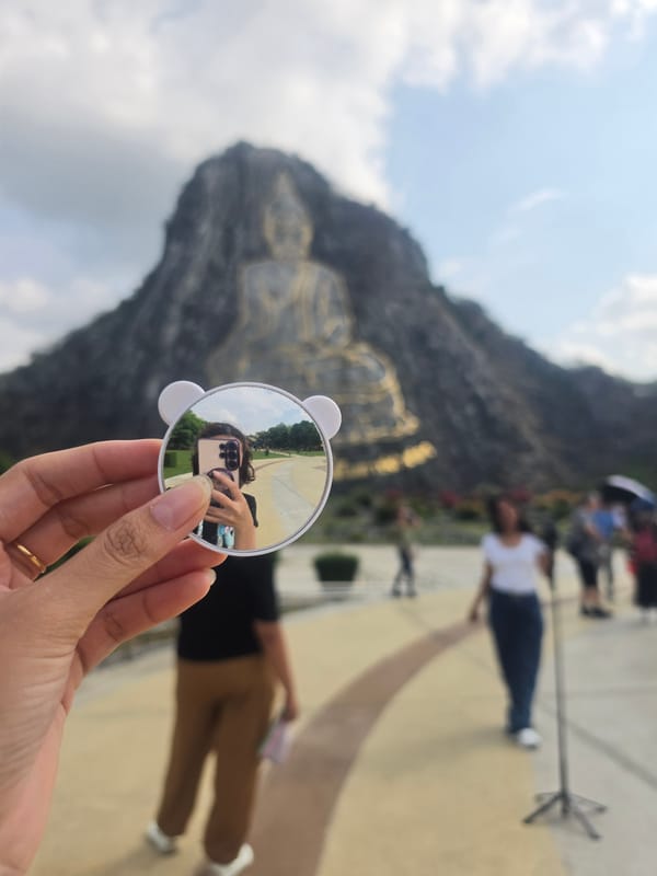 Tourist photographs captured at Buddha Mountain in Bang Sare