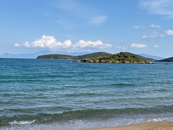 Coastal scenes documented along Nea Peramos beaches, Greece