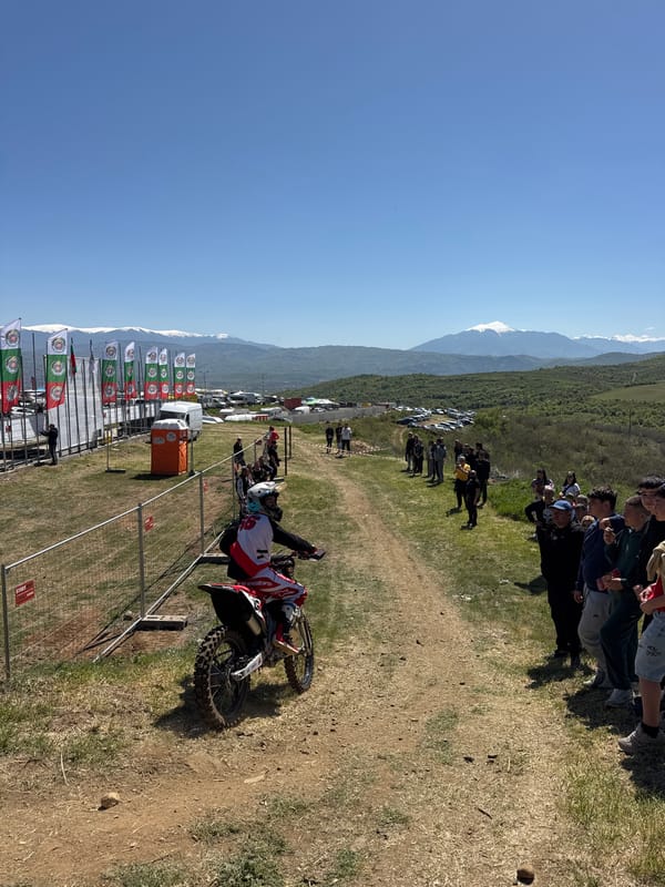 Motocross event with crash draws spectators in Selishte, Bulgaria