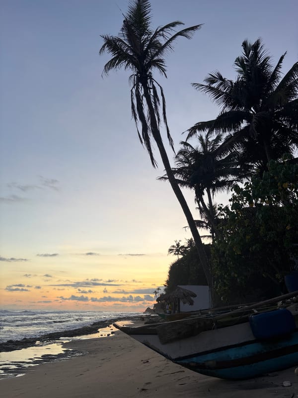 Coastal scene photographed at Thalaramba, Sri Lanka during dawn/dusk