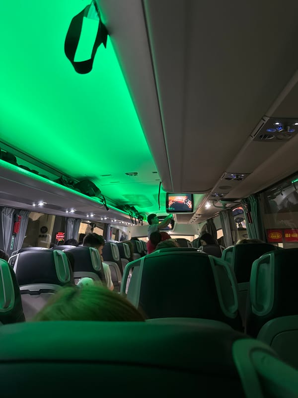 Passenger documents aircraft cabin with green lighting near Varna