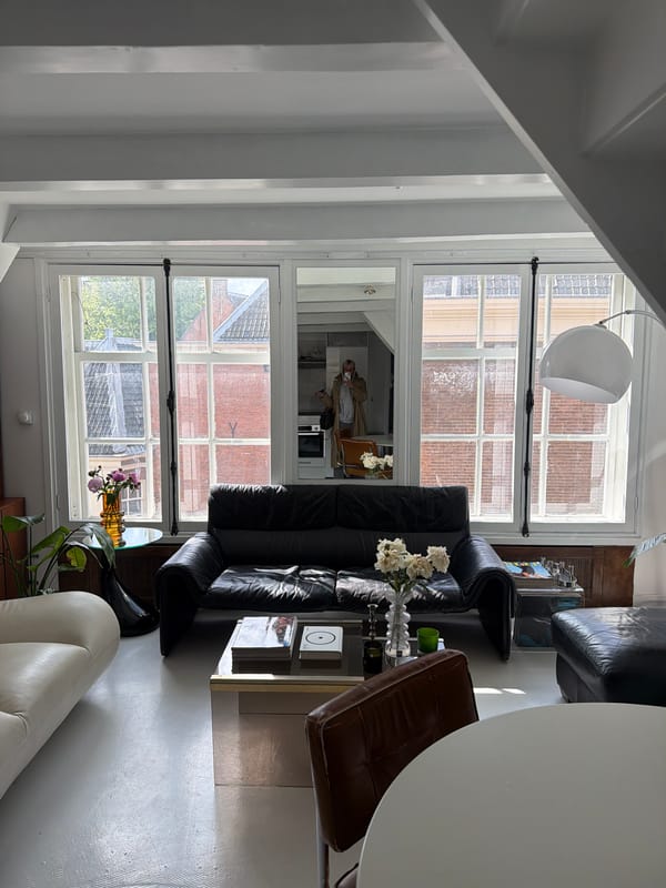 Amsterdam apartment interior documented in morning sunlight