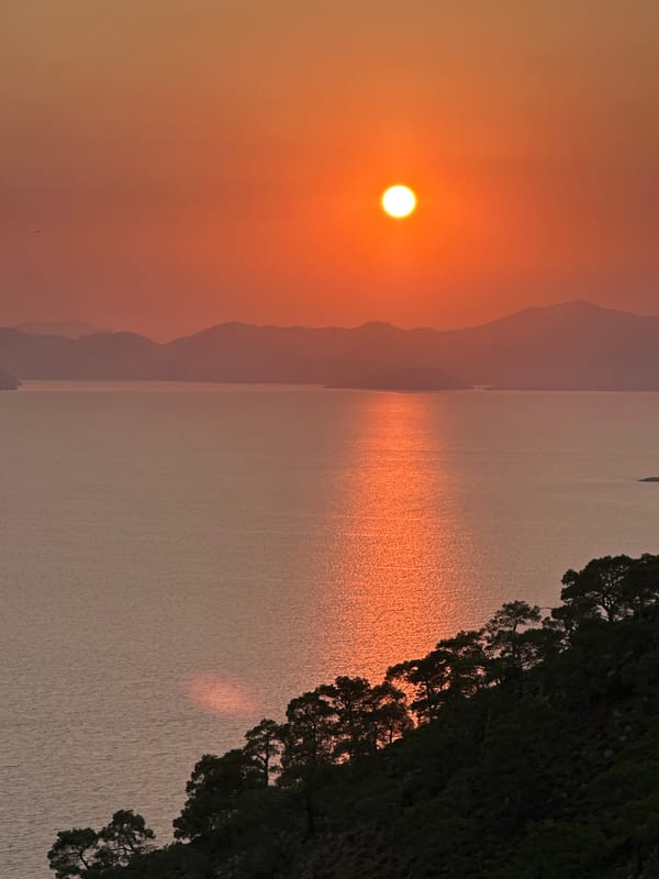Sunset hour documented across coastal Fethiye, Turkey
