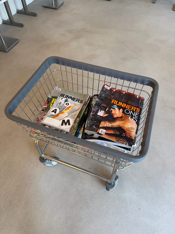 Shopping cart filled with running magazines spotted in Seoul