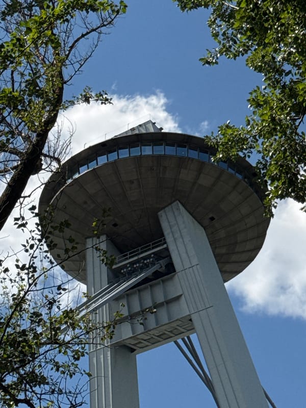 Afternoon around Bratislava's UFO bridge and riverside park