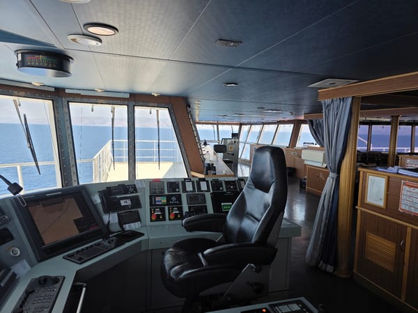 Ship bridge navigation off Sicily, Furuno ECDIS on display