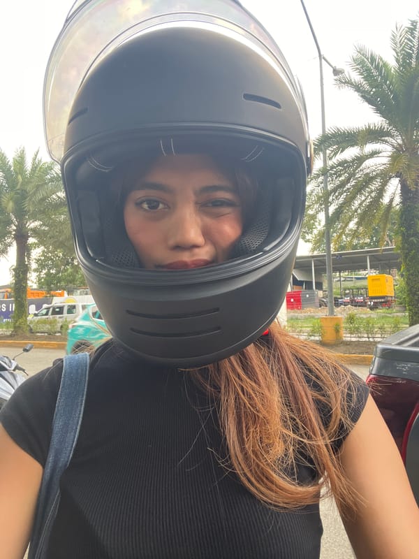 Helmet on, street food stop in Davao City