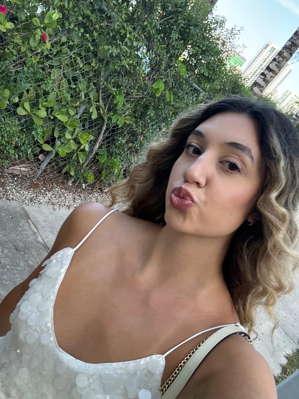 Miami night out, white sequins, selfies inside and out