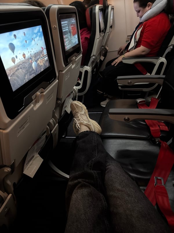 Routine passenger activities observed during commercial flight over Armenia