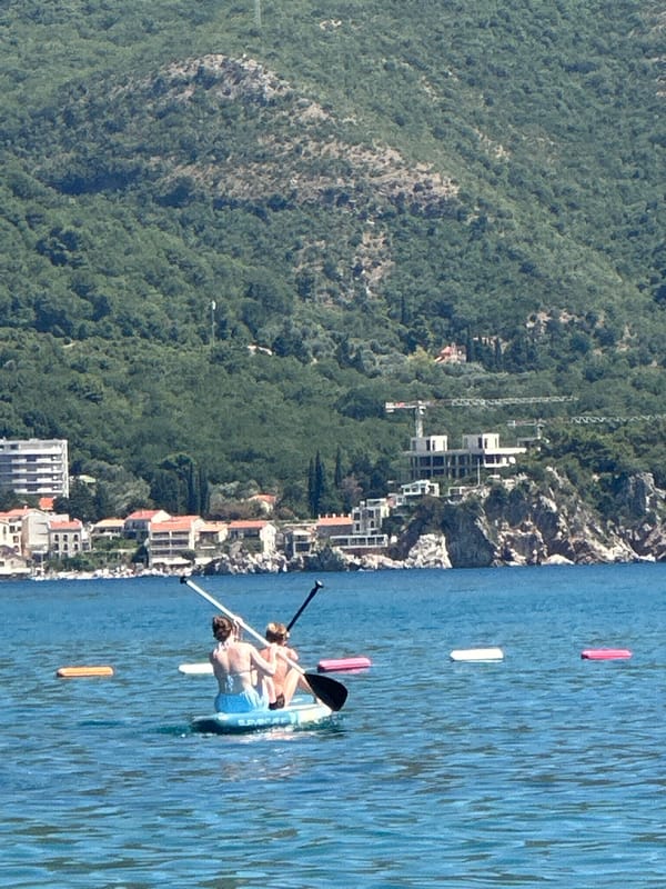 Busy summer afternoon on the Adriatic off Boreti, Montenegro