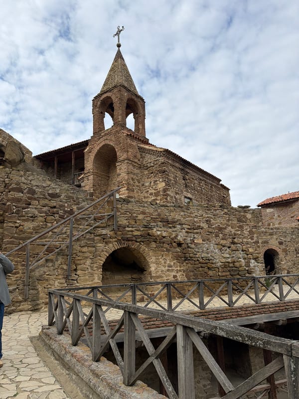 Ancient Georgian monastery complex documented by visitor near Udabno