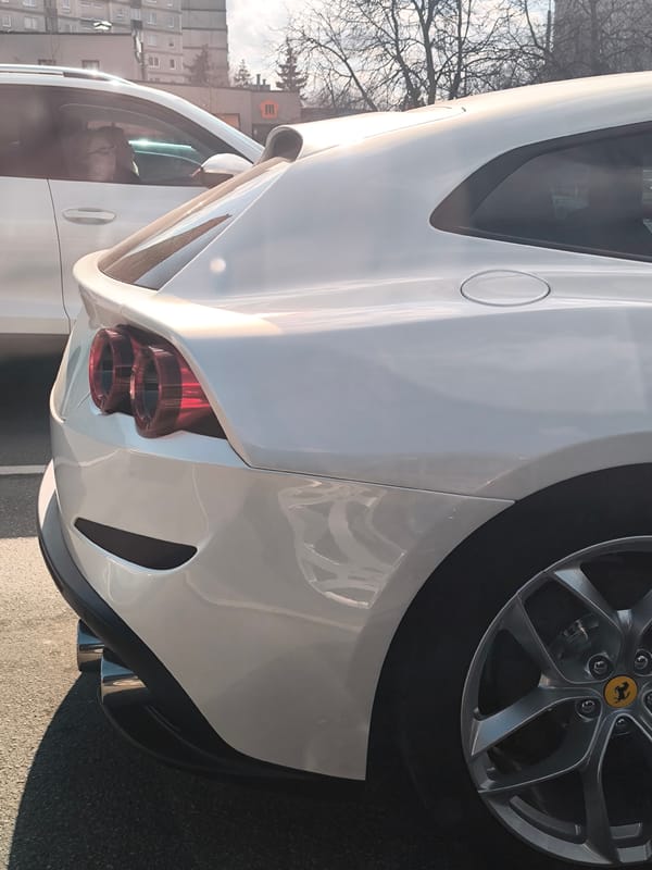 White Ferrari GTC4Lusso spotted parked in Riga, Latvia
