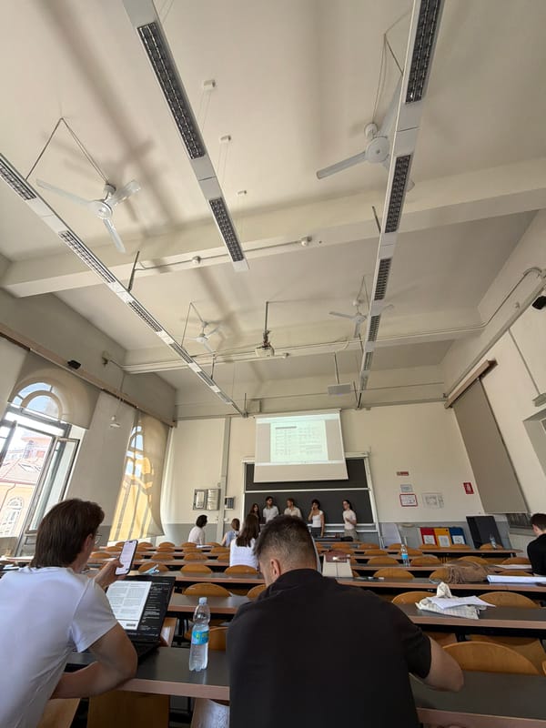 Wristwatch check during a Milan university morning class