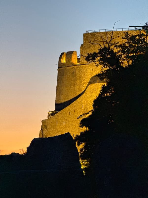 Evening visit to illuminated Spanjola Fortress in Herceg Novi captured