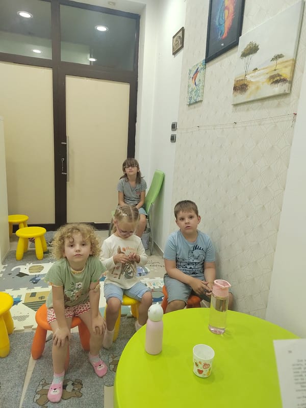 Four children gather in room in Podgorica