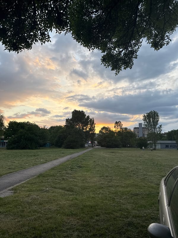 Golden sunset captured over Sofia park Thursday evening