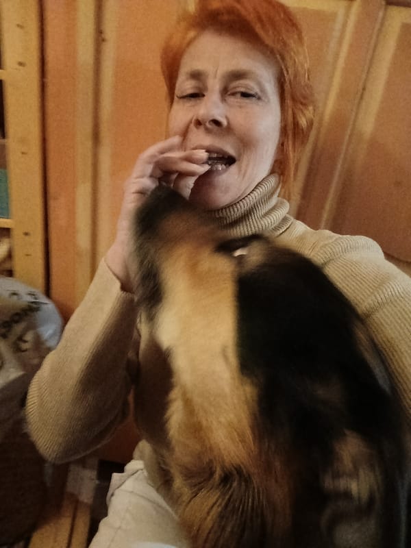 Woman and German Shepherd observed together in Kommunarka