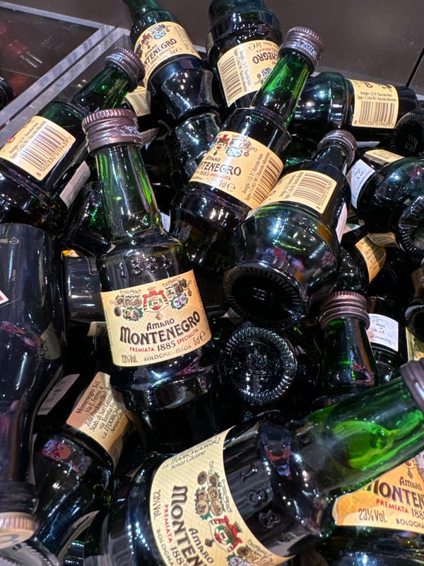 Miniature Amaro Montenegro bottles spotted at undisclosed location