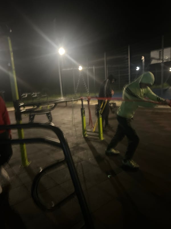 Evening workout session observed at Burgas playground area