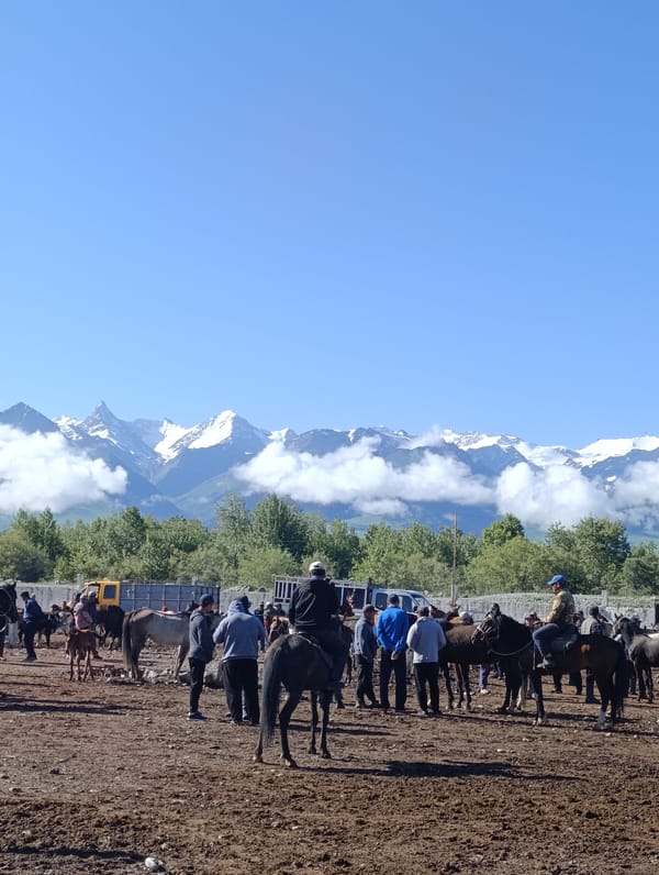 At-Bashy livestock market in full swing, Kyrgyzstan