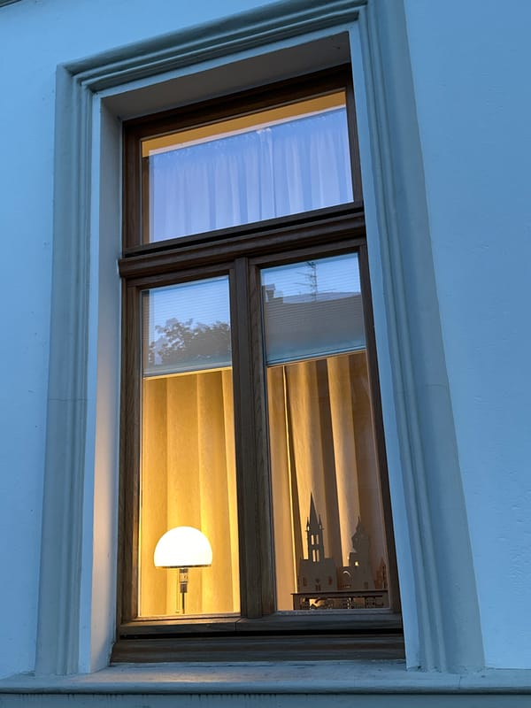 Evening scenes documented across central Krefeld, Germany