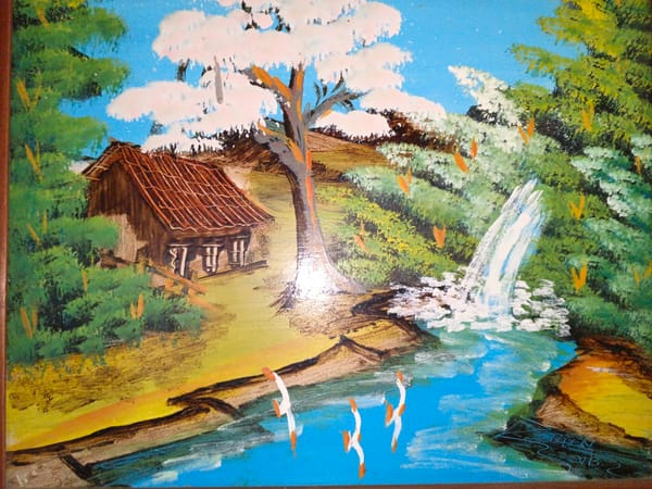 Rural landscape painting observed in Altagracia, Venezuela