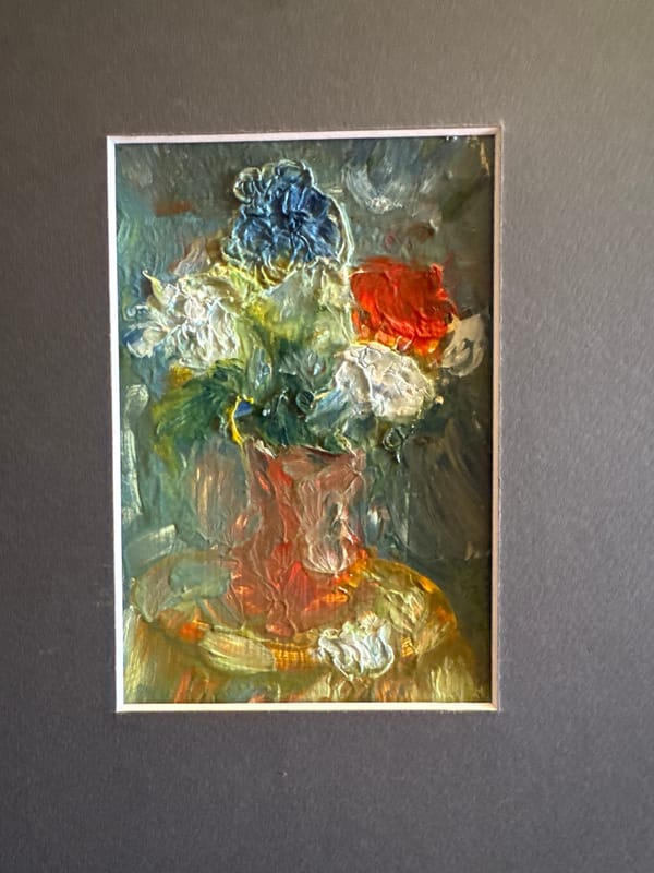 Impasto floral painting in a Kyiv frame