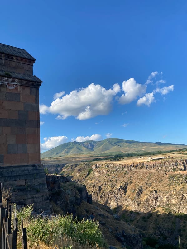 Exploring Hovanavank Monastery above an Armenian canyon