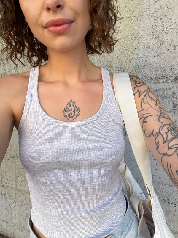 Woman with flame tattoo spotted along Montenegro's Adriatic coast