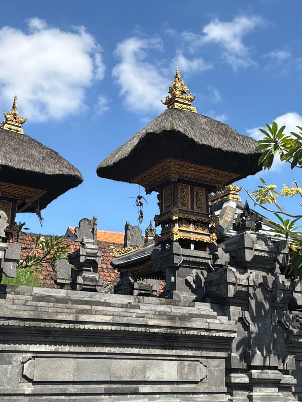 Street scenes and temple architecture in North Kuta, Bali